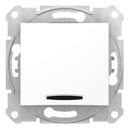 Механизм выключателя СП Schneider Electric Sedna, одноклавишный, белый с синим индикатором в Леруа Мерлен