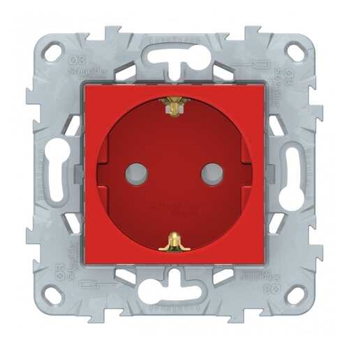 SE Unica New Красная Розетка с/з со шторками, винт. зажим, 16А, 250В в Леруа Мерлен
