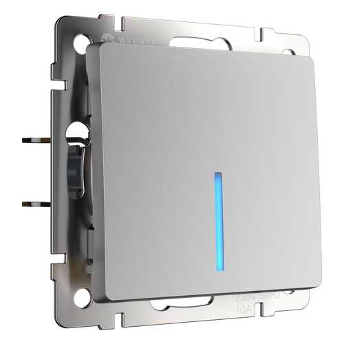 Выключатель Werkel WL06-SW-1G-2W-LED серебряный в Лаура Марлин