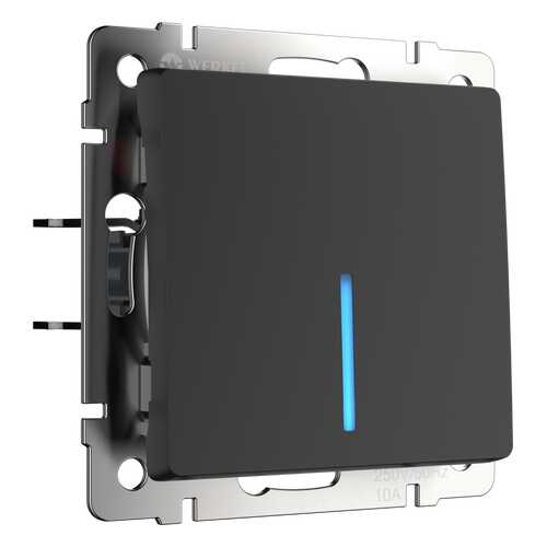 Выключатель Werkel WL08-SW-1G-2W-LED черный матовый в Лаура Марлин