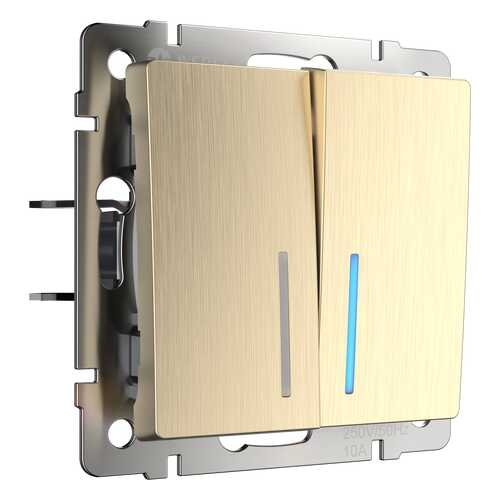 Выключатель Werkel WL10-SW-2G-LED шампань рифленый в Лаура Марлин