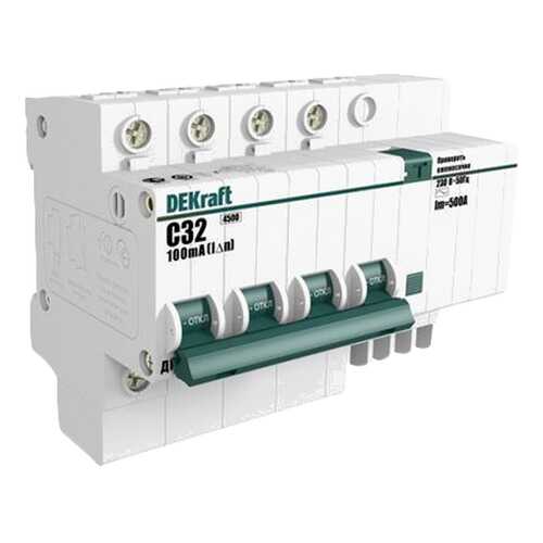 Выключатель автоматический ДИФ-101, 15023DEK, 4 п, C, 32 А, 30 мА, тип AC, 4.5 кА в Леруа Мерлен