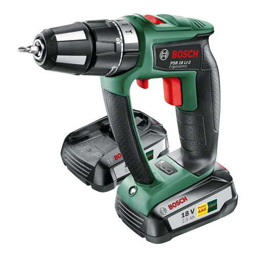 Аккумуляторная дрель-шуруповерт Bosch PSB 18 LI-2/2 Ergonomic 06039B0301 в Леруа Мерлен