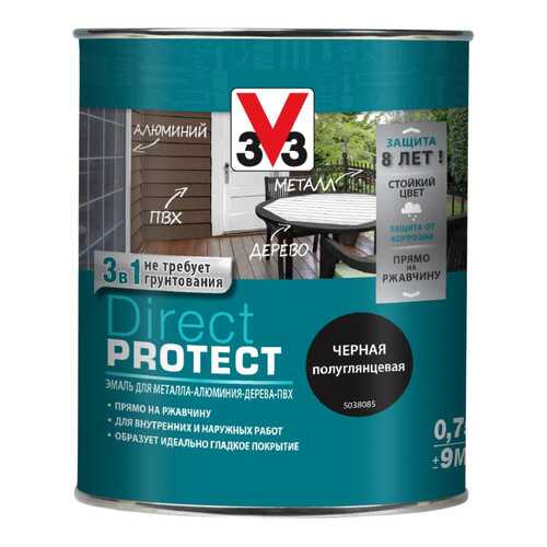 Эмаль Direct Protect V33 черная, 0.75л в Леруа Мерлен