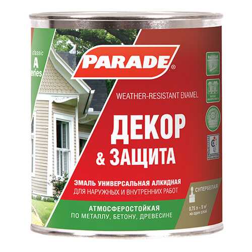 Эмаль Parade А1 Декор&Защита база А матовая 0,75л в Леруа Мерлен