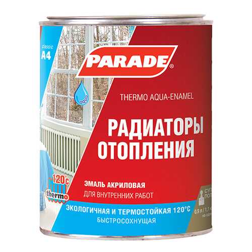 Эмаль PARADE А4 акриловая термо Белая полуматовая 0,45л в Леруа Мерлен