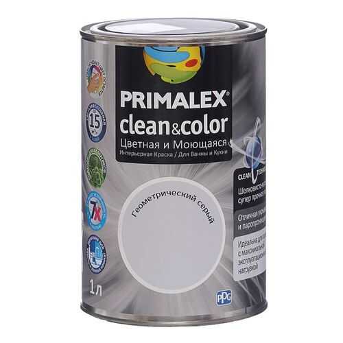 Краска для внутренних работ Primalex Clean&Color 1л Геометр Серый, 420204 в Леруа Мерлен