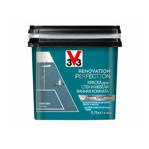 Краска V33 для стен и мебели в ванной комнате Renovation Perfection Цвет ниагара в Лаура Марлин