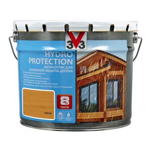 V33 Hydro Protection антисептик для усиленной защиты дерева 9 л, Цвет орегон в Леруа Мерлен