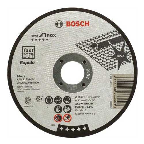 Отрезной круг Bosch Best по нерж 125x0,8, прям 2608603488 в Леруа Мерлен