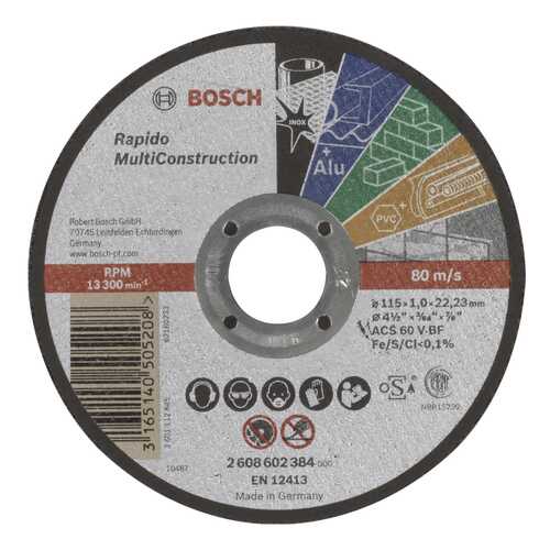 Отрезной круг Bosch MULTICONSTRUCT, 115x1,0 мм 2608602384 в Леруа Мерлен