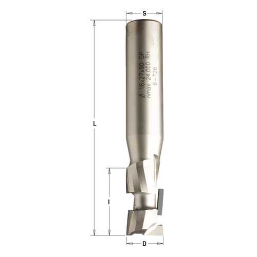 Фреза пазовая DP 12x12x40 d=12 I=27 L=75 Z=1+1 RH 140.120.61 в Леруа Мерлен