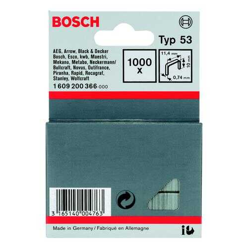 Скобы для степлера BOSCH 1609200366 10 мм, тип 53, 1000 шт. в Лаура Марлин