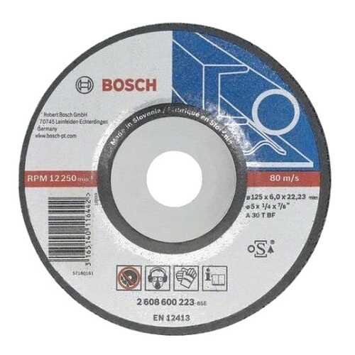 Круг обдирочный Bosch A 30 T BF 125x6x22.23мм металл (2608600223) в Леруа Мерлен