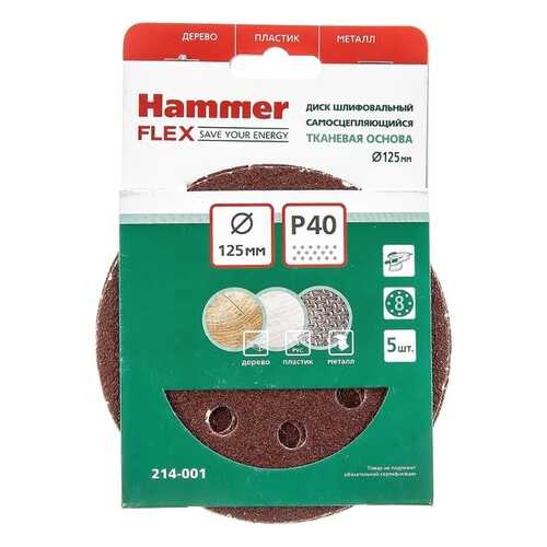 Круг шлифовальный для эксцентриковых шлифмашин Hammer Flex 214-001 (29403) в Леруа Мерлен