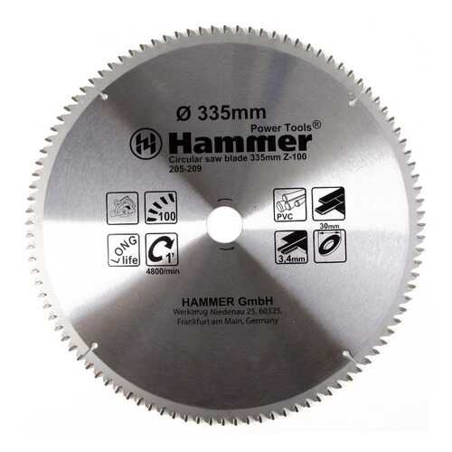 Диск пильный Hammer Flex 205-209 CSB PL 335мм*100*30мм по ламинату 30680 в Леруа Мерлен