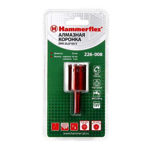 Алмазная коронка по керамограниту/стеклу Hammer Flex 226-008 (58971) в Леруа Мерлен