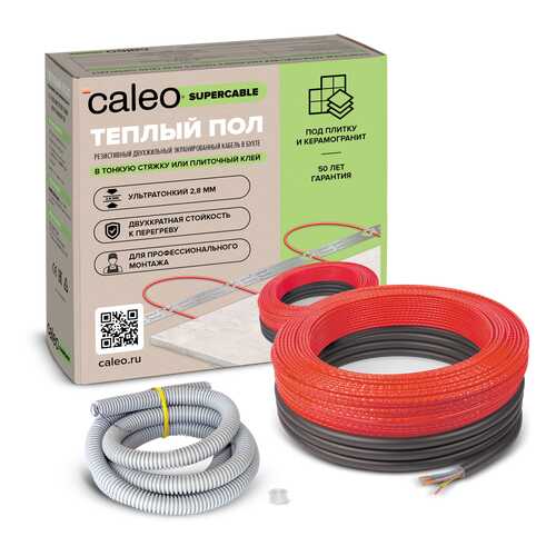 Нагревательная секция для теплого пола CALEO SUPERCABLE 18W-10, 0.9-1.4 м2 в Леруа Мерлен