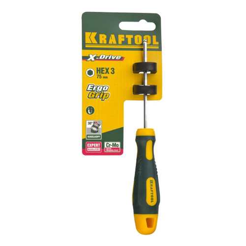 Отвертка KRAFTOOL EXPERT, Cr-Mo-V стальHEX, №3x75мм в Лаура Марлин