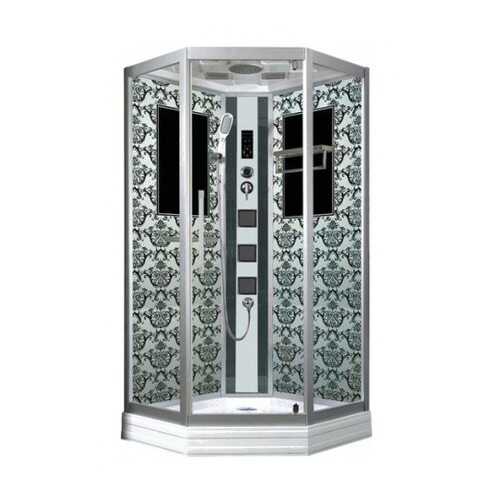 Душевая кабина Niagara Lux NG-7717W 100x100x215, белый с узором в Лаура Марлин