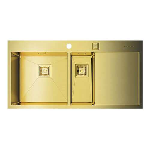 Мойка для кухни из нержавеющей стали Omoikiri New day Akisame 100-2-LG-L золото в Лаура Марлин