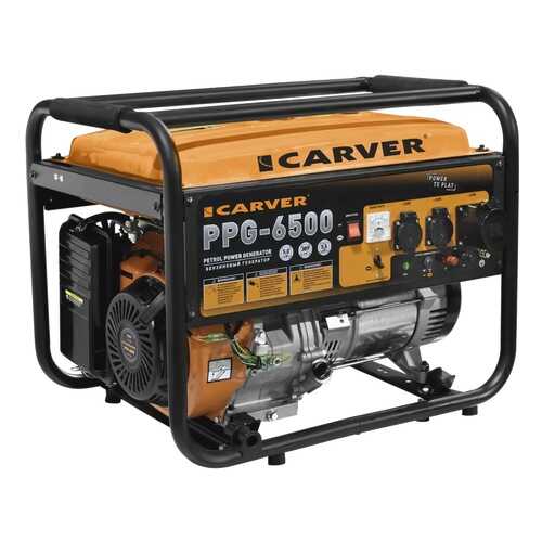 Бензиновый генератор CARVER PPG- 6500, 220/12 В, 5.5кВт [01.020.00018] в Леруа Мерлен